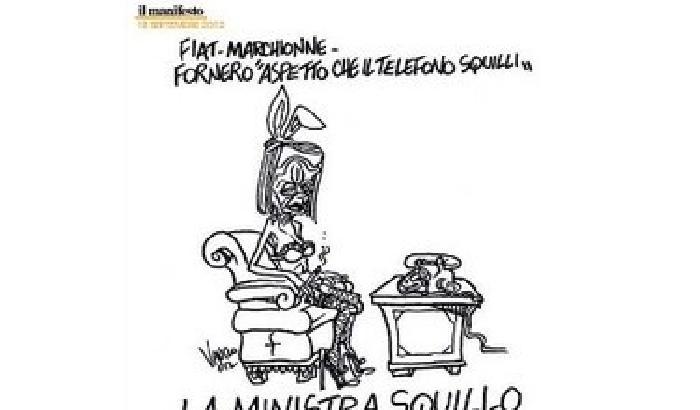 008297-NEWS_61667 La vignetta di Vauro fa infuriare la Fornero