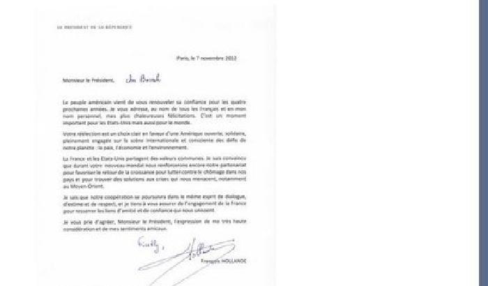 008B4F-NEWS_66322 "Friendly, François" lo strafalcione di Hollande nella lettera a Obama
