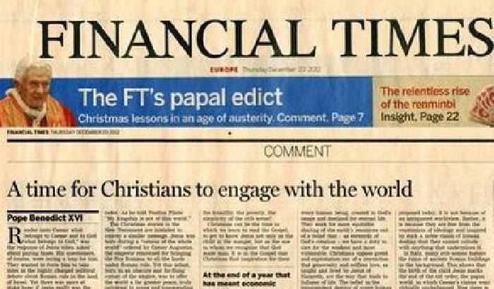 Il Papa giornalista per il Financial Times