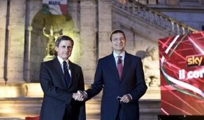 Confronto tv a Sky: Marino batte Alemanno