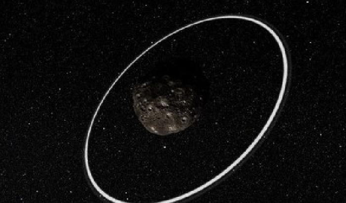 Questa rappresentazione artistica mostra come il sistema di anelli potrebbe apparire da vicino. Crediti: ESO/L. Cal