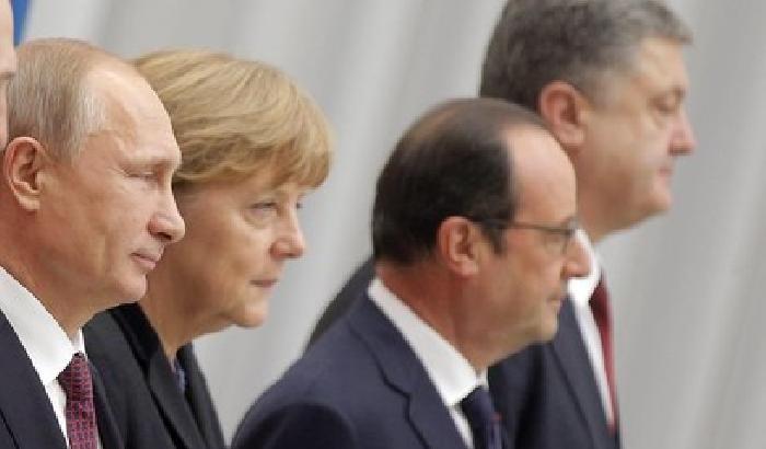 Putin, Poroshenko, Merkel e Hollande