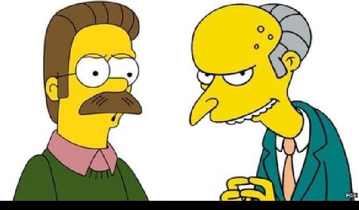 Il signor Burns e Ned Flanders restano senza voce