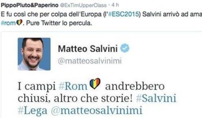 Su Twitter Salvini ama i rom, ma è colpa di un concorso europeo