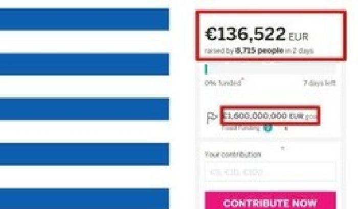 Lanciato il crowdfunding per la Grecia: paghiamo tutti insieme il debito