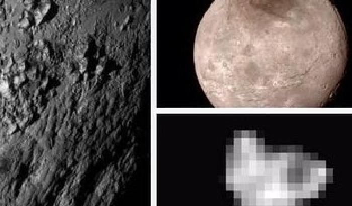 Plutone e le sue lune in primo piano