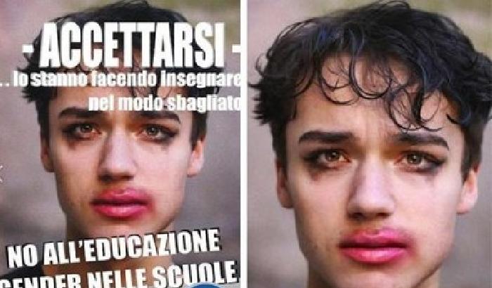 0132FB-NEWS_159235 Sciacalli d'Italia: sui volantini la foto di una ragazza trasgender morta suicida