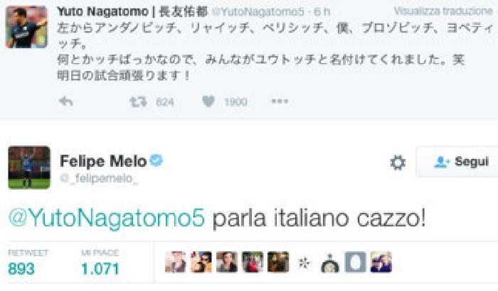 Nagatomo-Melo, siparietto su Twitter