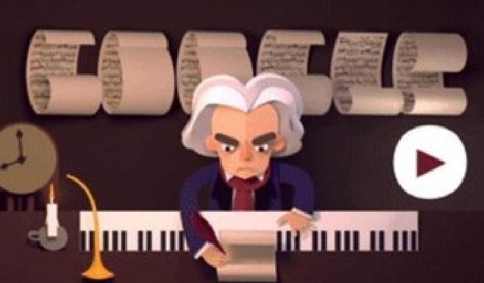 Google, il doodle per i 245 anni di Beethoven