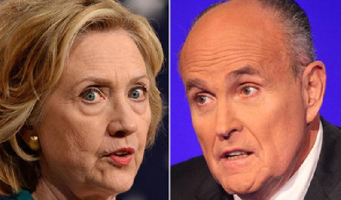 Hillary Clinton e Rudy Giuliani 