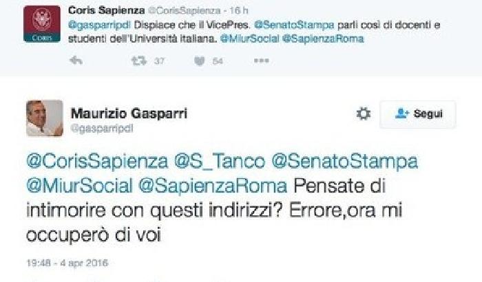 Gasparri insulta e minaccia i docenti della Sapienza: 'mi occuperò di voi'