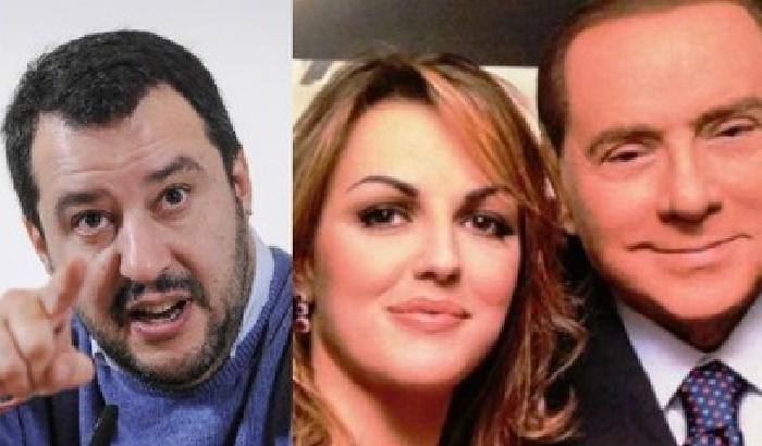 Salvini contro Berlusconi: al suo fianco la Pascale mi dà del troglodita