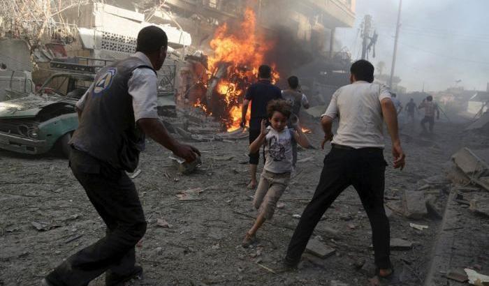 Un bombardamento in Siria