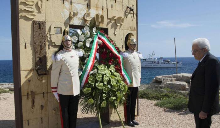 Il Presidente della Repubblica, Sergio Mattarella a Lampedusa