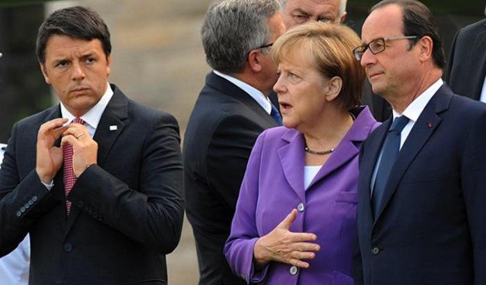 Merkel, Renzi e Hollande: niente negoziato senza la richiesta d’uscita