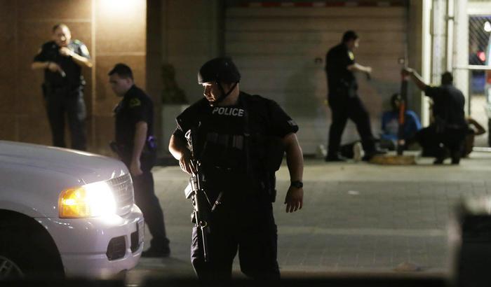 Un'immagine della sparatoria di Dallas