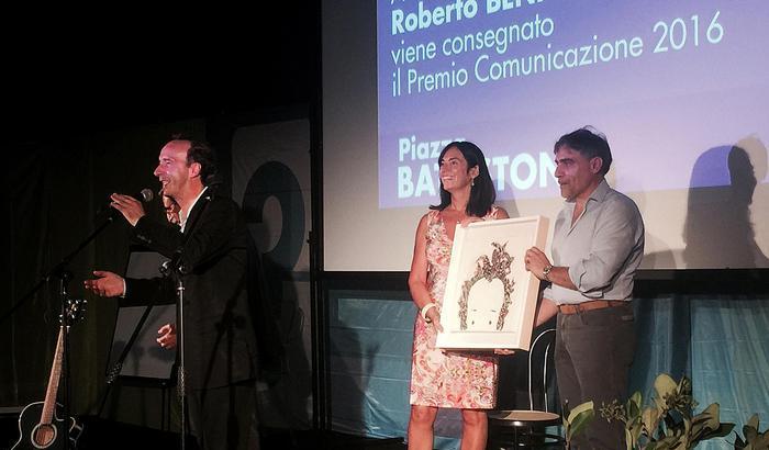 Roberto Benigni riceve il premio 