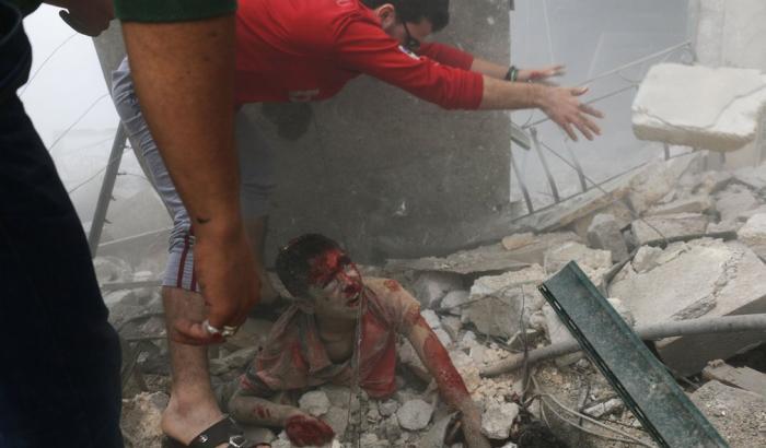 Um bombardamento ad Aleppo