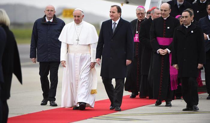L'arrivo del Papa in Svezia