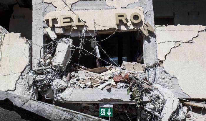 Le macerie dell'Hotel Roma, Amatrice