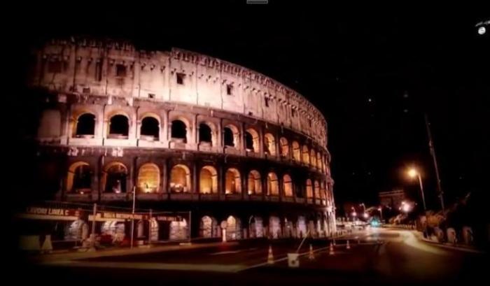 Una recente immagine del Colosseo in un video dell'Isis