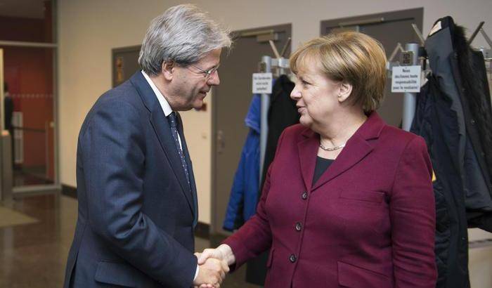Paolo Gentiloni e Angela Merkel