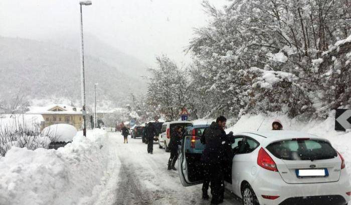 Gente in fuga. Montereale, Abruzzo