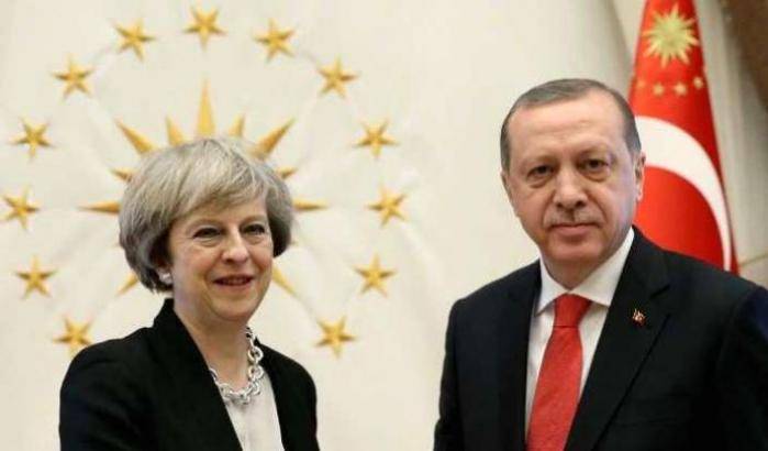 Theresa May e Recep Tayyip Erdogan