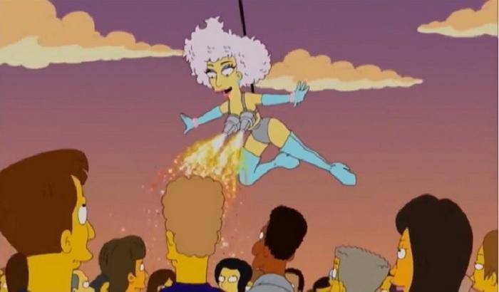 Super Bowl, i Simpson avevano predetto il volo d'angelo di Lady Gaga