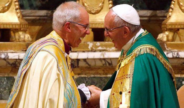 L'arcivescovo di Canterbury Justin Welby e Papa Francesco