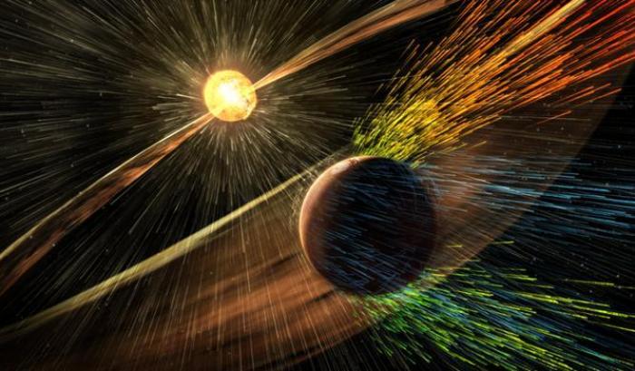 Una tempesta solare su Marte