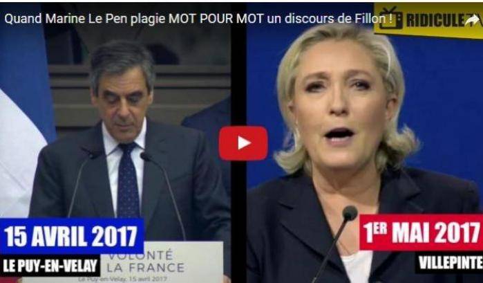 Le Pen- Fillon video a confronto: una copiatura senza ritegno