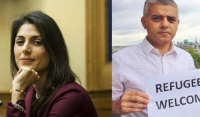 Virginia Raggi e Sadiq Khan