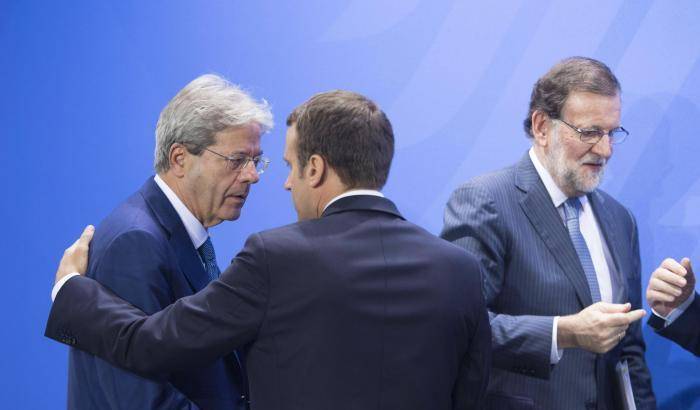 Macron, Gentiloni e Rajoy