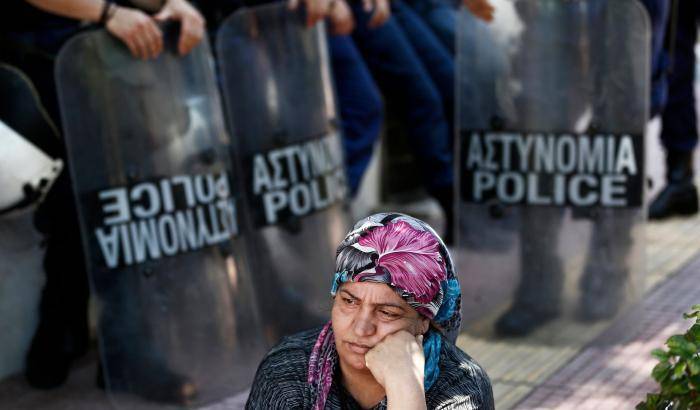 Una rigugiata siriana in Grecia