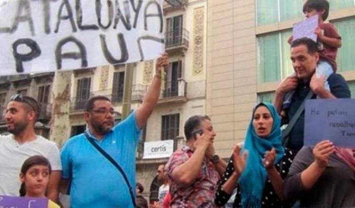 La manifestazione dei musulmani a Barcellona