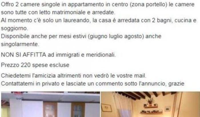 Uno degli annuncii comparsi e poi rimossi