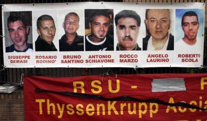 Gli operai morti alla Thyssen di Torino