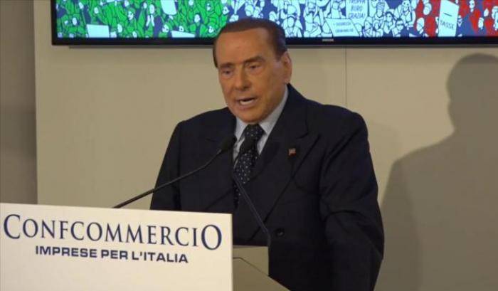 Silvio Berlusconi durante il discorso
