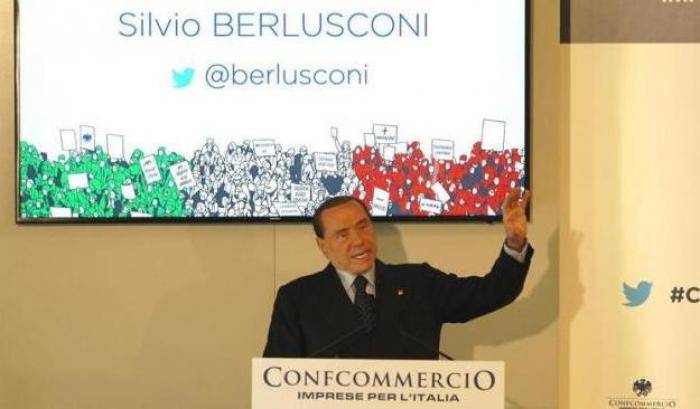 Silvio Berlusconi durante il discorso