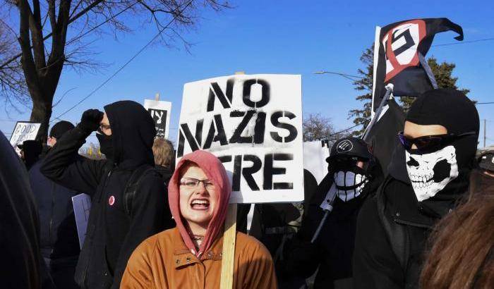 Manifestazione antifascista a Warren nel Michigan