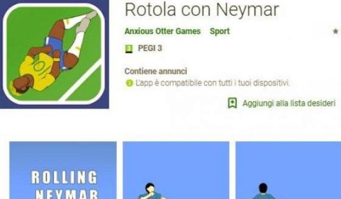 Rotola con Neymar: il videogioco che prende in giro le cadute improbabili del brasiliano