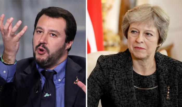 Salvini tifa contro l'Europa: la May deve essere più dura sulla Brexit