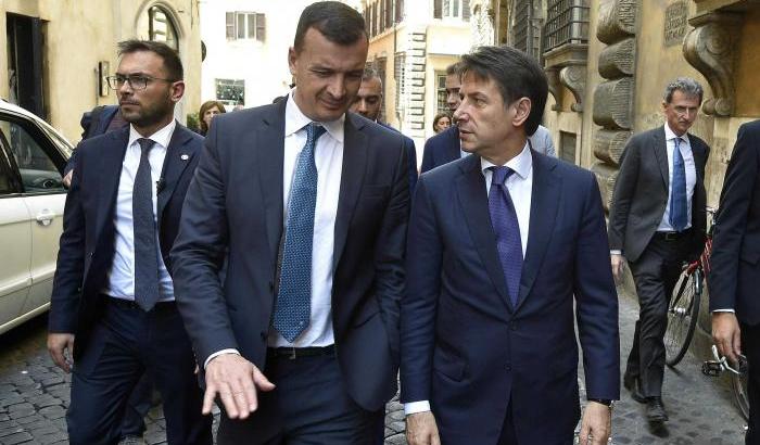 Rocco Casalino e Giuseppe Conte