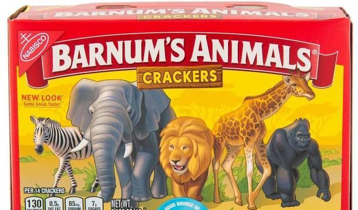 La rivincita degli animalisti, animali non più in gabbia sulle scatole dei biscotti Barnum