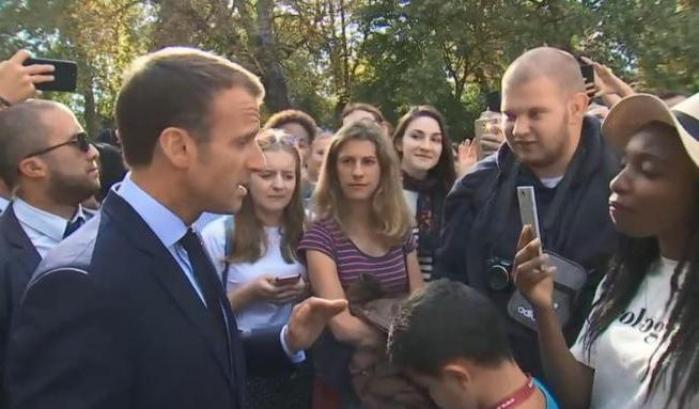 Macron e il disoccupato Jonathan Jahan