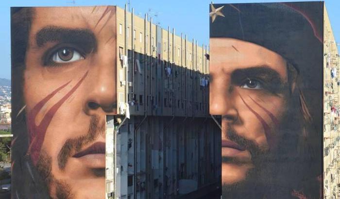 A Napoli Jorit inaugura due grandi murales di Ernesto Che Guevara