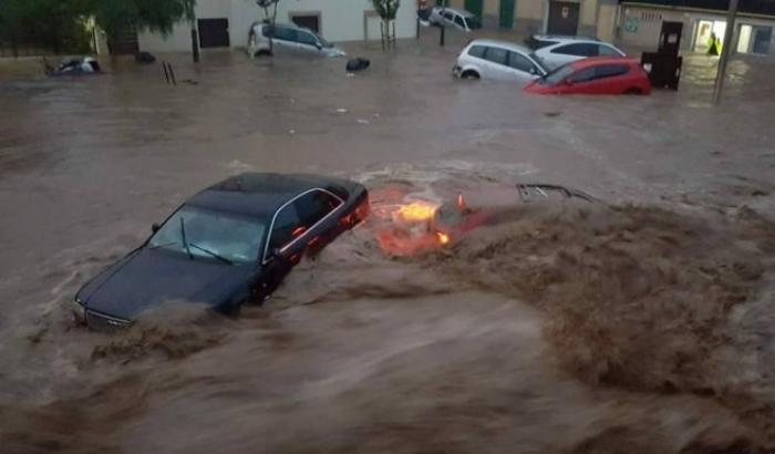 Un'immagine dell'alluvione a Maiorca