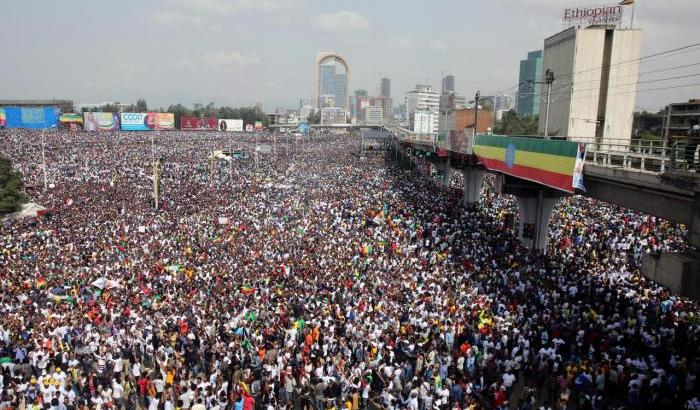 Una manifestazione ad Addis Abeba