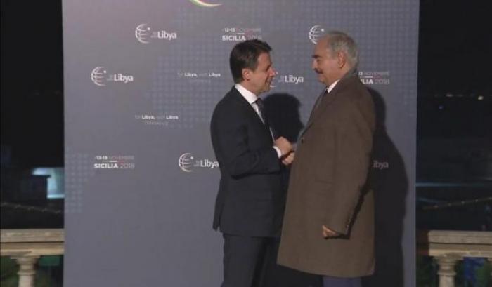 Haftar e Giuseppe Conte a Palermo